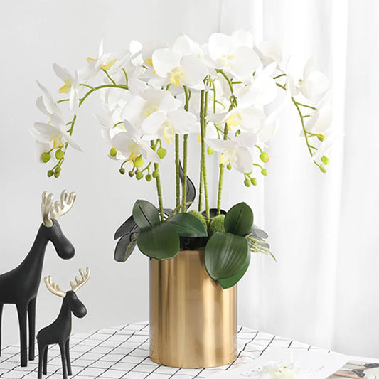 Realistic Textured Artificial Phalaenopsis Orchid Flowers; Perfect for Family, Wedding Decor, and DIY Ornaments.