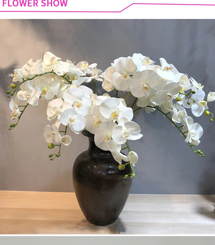 Realistic Textured Artificial Phalaenopsis Orchid Flowers; Perfect for Family, Wedding Decor, and DIY Ornaments.