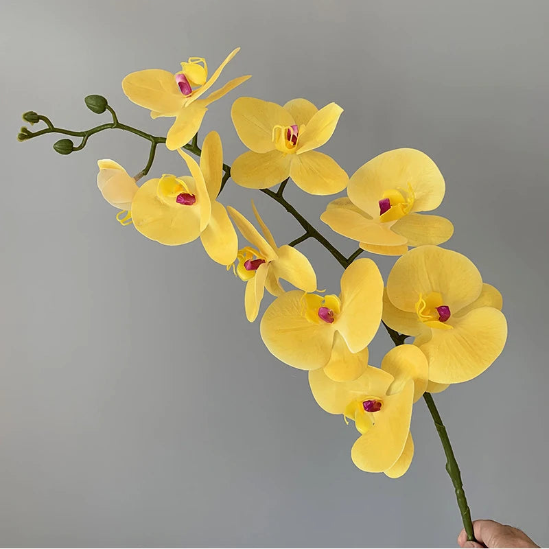 Realistic Textured Artificial Phalaenopsis Orchid Flowers; Perfect for Family, Wedding Decor, and DIY Ornaments.