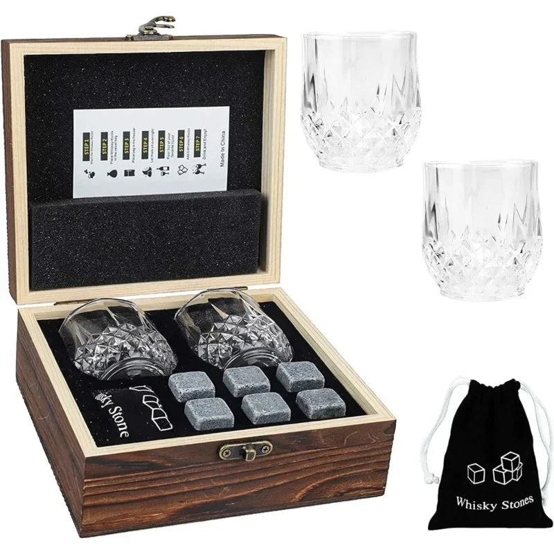 Whiskey Glass & Ice Stone Set