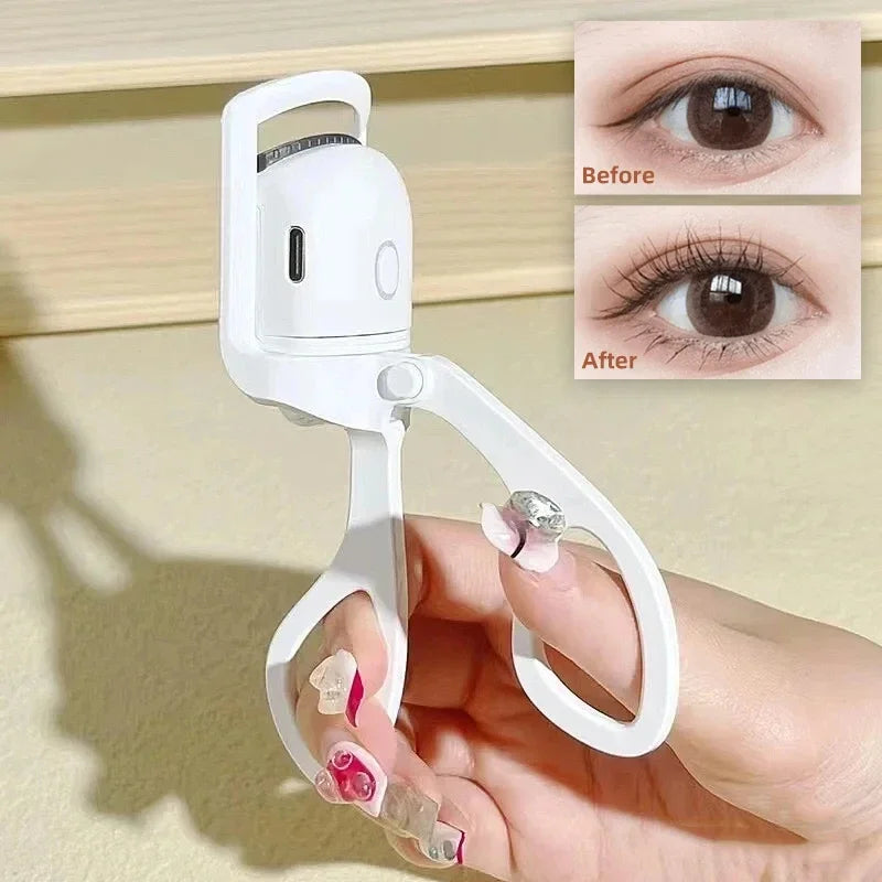 USB Rechargeable Heated Eyelash Curler – Quick Heating & Long-Lasting Curl with 2 Temperature Levels