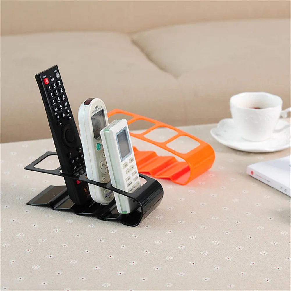 4-Section TV Remote Control Holder – Home Appliance Storage Rack, Desktop Organizer for Living Room & Office