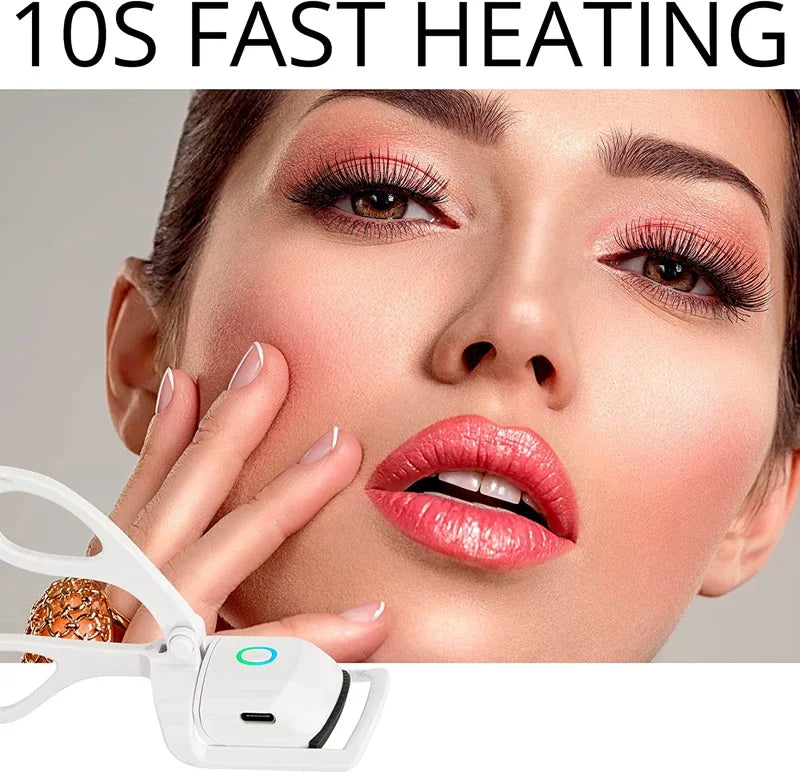 USB Rechargeable Heated Eyelash Curler – Quick Heating & Long-Lasting Curl with 2 Temperature Levels