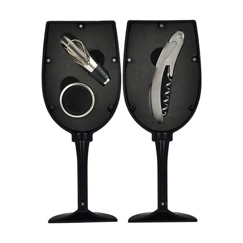 Multi-Function Wine Bottle Opener Set – Bar Accessories & Gift in Bottle-Shaped Holder