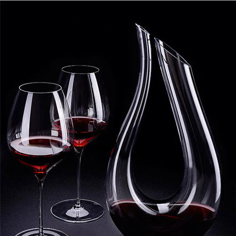 Crystal U-shaped Wine Decanter 1500ML Whiskey Decanter Carafe Set Luxury Handmade Red Wine Brandy Champagne Glass Bottle Party