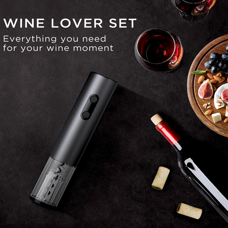 Electric Wine Opener Gift Set – Automatic Corkscrew with Foil Cutter & One-Click Operation