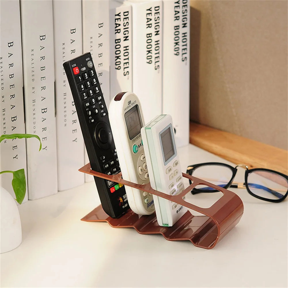 4-Section TV Remote Control Holder – Home Appliance Storage Rack, Desktop Organizer for Living Room & Office