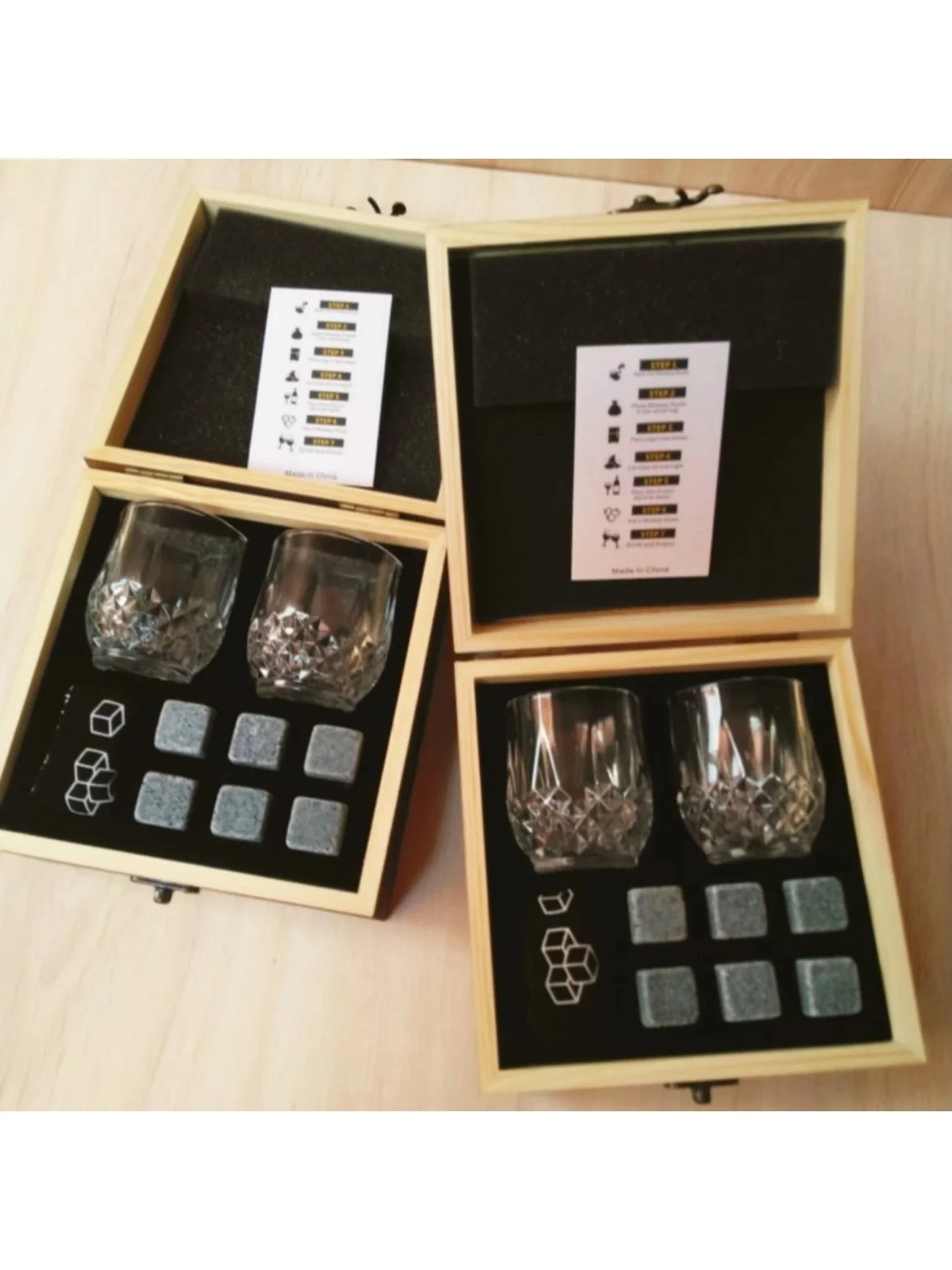 Whiskey Glass & Ice Stone Set