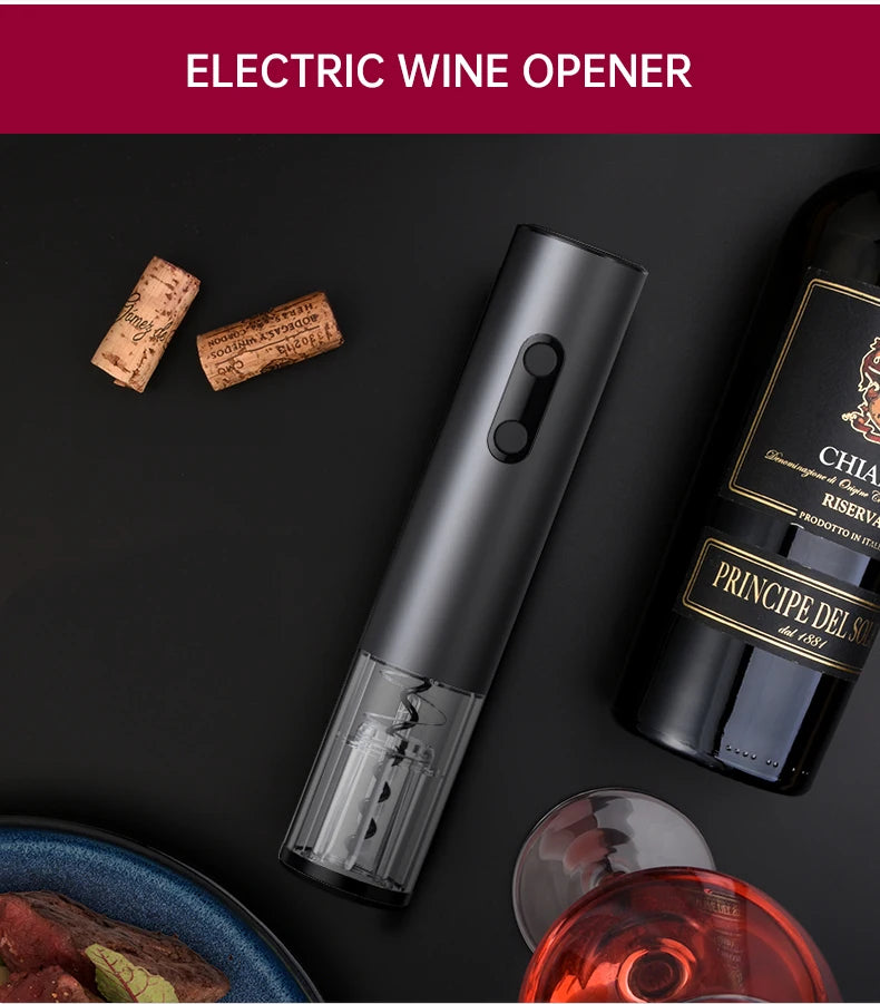 Electric Wine Opener Gift Set – Automatic Corkscrew with Foil Cutter & One-Click Operation