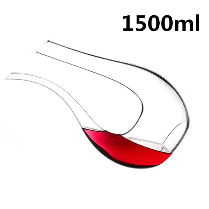 Crystal U-shaped Wine Decanter 1500ML Whiskey Decanter Carafe Set Luxury Handmade Red Wine Brandy Champagne Glass Bottle Party