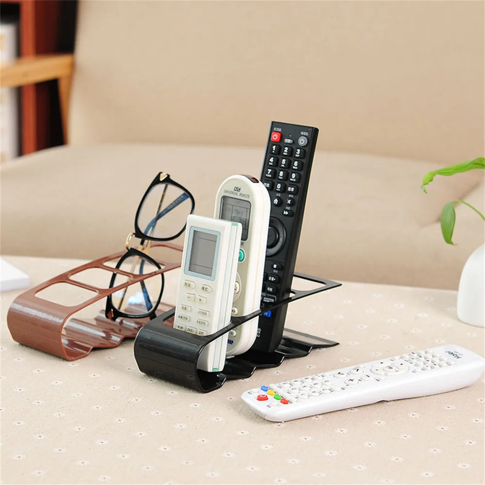 4-Section TV Remote Control Holder – Home Appliance Storage Rack, Desktop Organizer for Living Room & Office