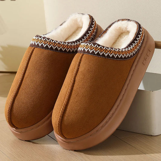 Winter Warm Fluffy Women’s Slippers – Soft Bottom, Non-Slip, Thick Plush Clogs for Cozy Indoor Comfort