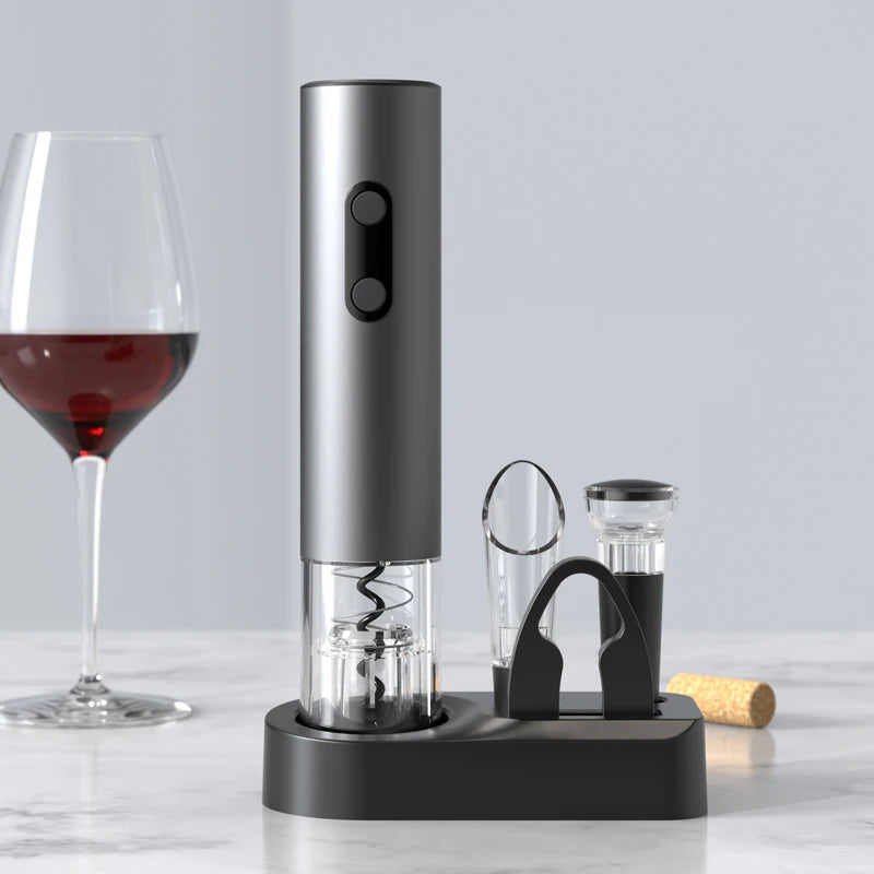 Electric Wine Opener Gift Set – Automatic Corkscrew with Foil Cutter & One-Click Operation