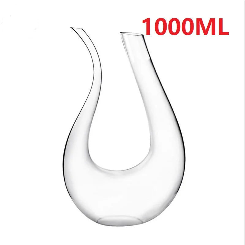 Crystal U-shaped Wine Decanter 1500ML Whiskey Decanter Carafe Set Luxury Handmade Red Wine Brandy Champagne Glass Bottle Party