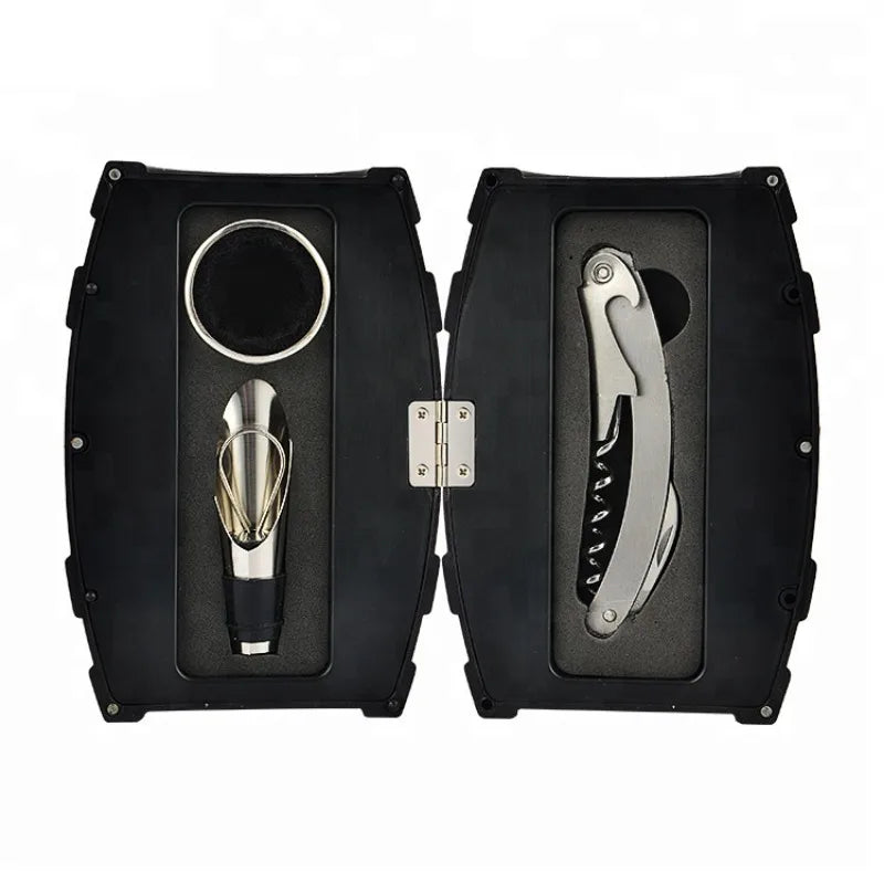 Multi-Function Wine Bottle Opener Set – Bar Accessories & Gift in Bottle-Shaped Holder